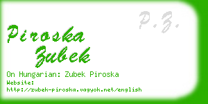 piroska zubek business card